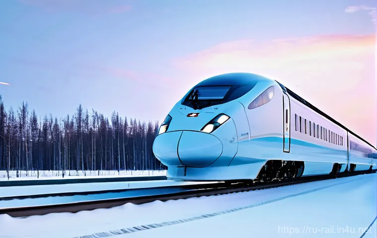철도기사와 공학 기술 트렌드 - **Prompt: High-Speed Rail and Futuristic Travel in Russia**
"A majestic, sleek 'White Gyrfalcon'...