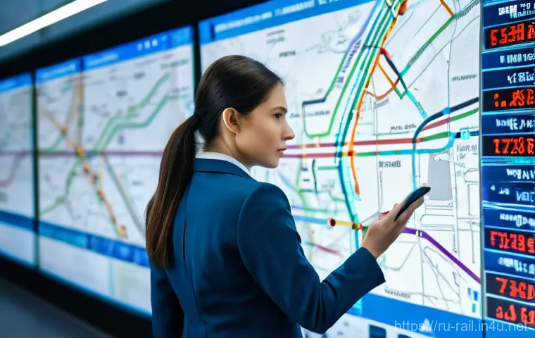 철도기사 경력 개발 플랜 - A determined young male assistant machinist for Russian Railways, wearing a crisp, dark blue uniform...