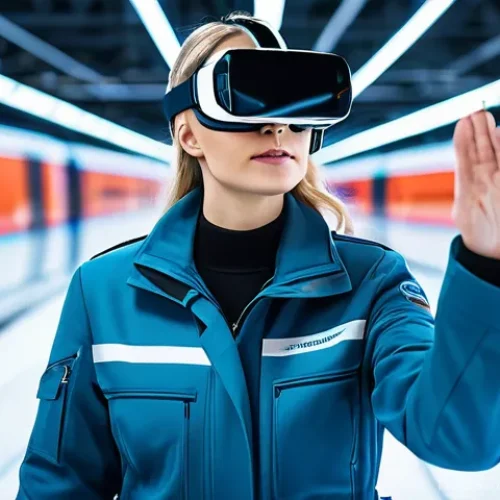 철도 실무 도구 및 소프트웨어 - **Prompt:** A highly detailed, realistic image of a modern Russian railway engineer, male or female,...