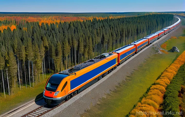 철도 실무 도구 및 소프트웨어 - **Prompt:** A wide, immersive shot of a bustling, futuristic railway control center in Russia. Sever...