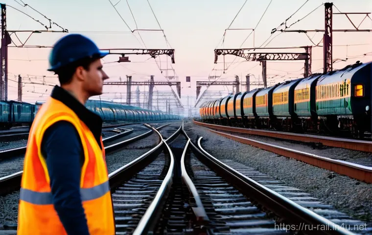 철도 현장 실습 중요성 - **Prompt:** A wide, dynamic shot capturing the immense scale and bustling activity of a large Russia...