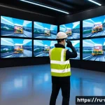 Home 19 철도 안전관리 교육 프로그램 - A professional railway safety training session in a modern Russian railway facility, featuring diver...