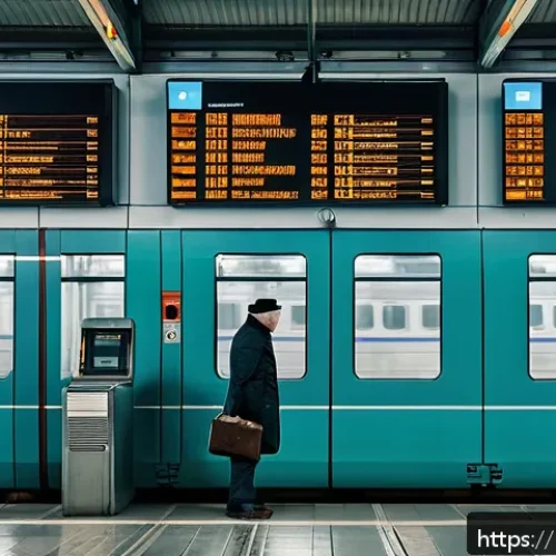 철도 신호장치 고장 사례 - A detailed scene of a busy Russian railway station platform during peak hours, showing modern and ou...