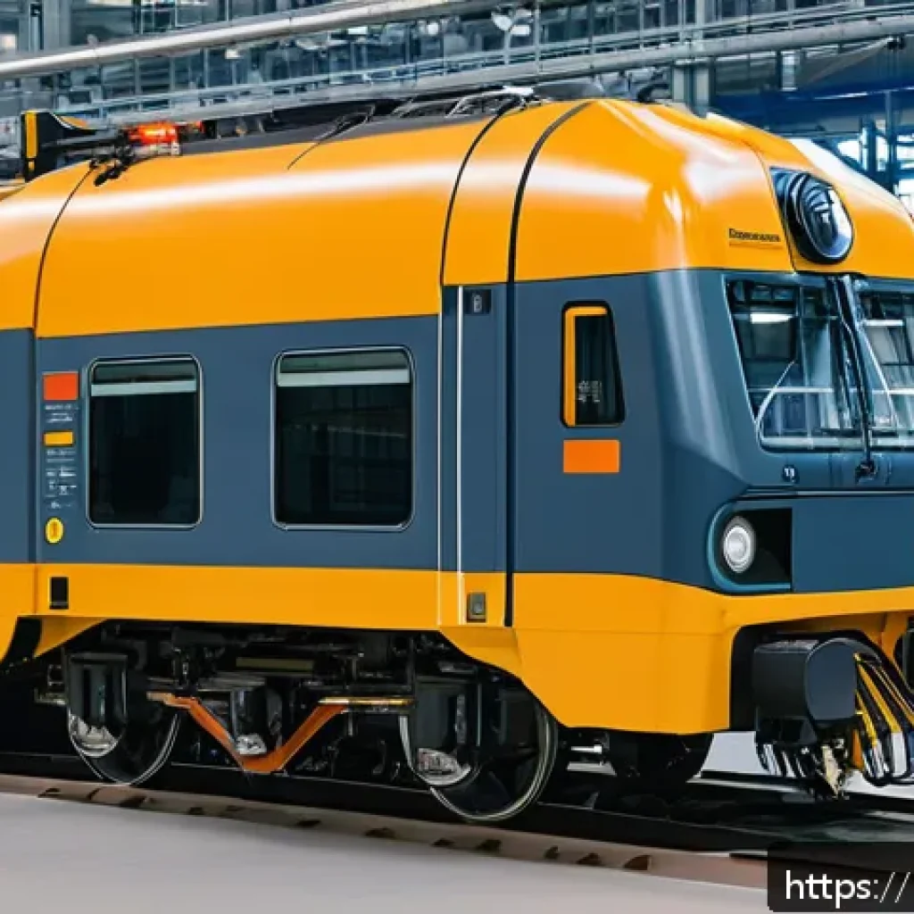 철도 전문가로 성장하는 법 - A detailed technical workshop scene inside a modern Russian railway maintenance facility, showing en...